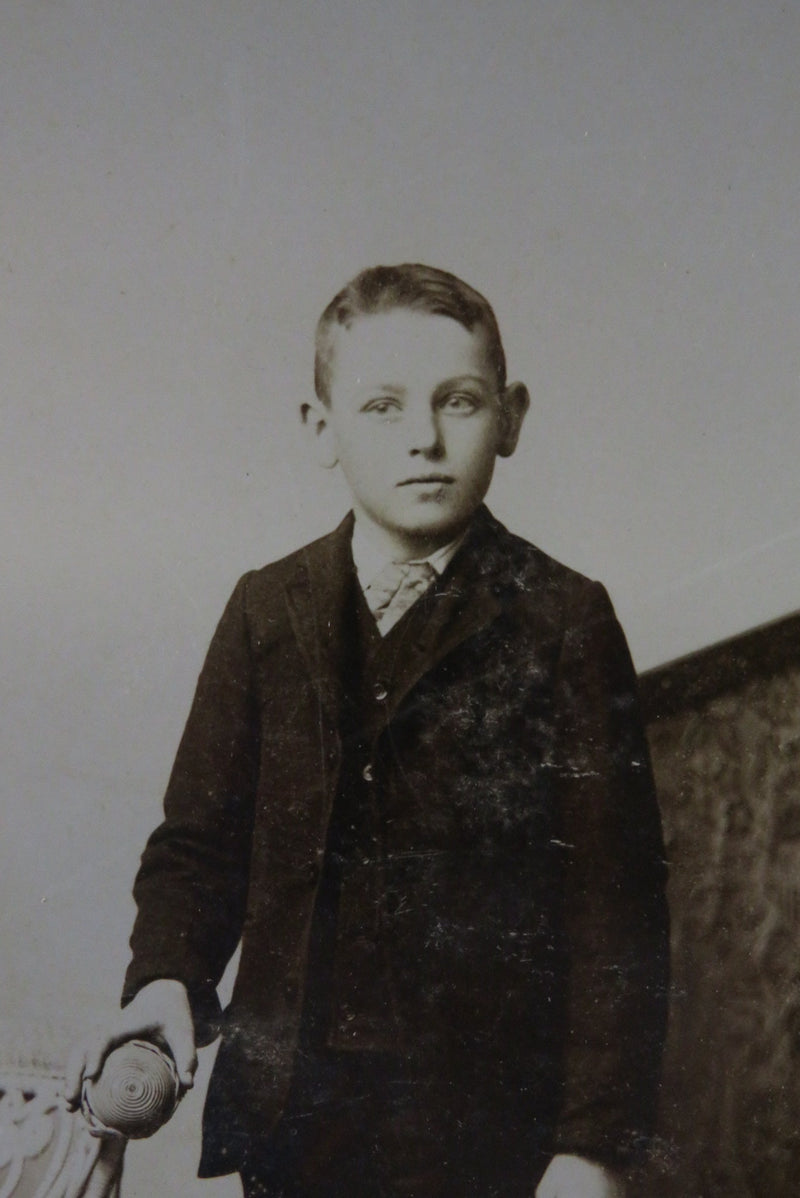 Young Boy Wicker Chair Antique Cabinet Card Rise & Gates Lebanon PA product image for Just Stuff I Sell, clear front view, neutral background, original listing photo, optimized descriptive alt text, centered composition variant 2