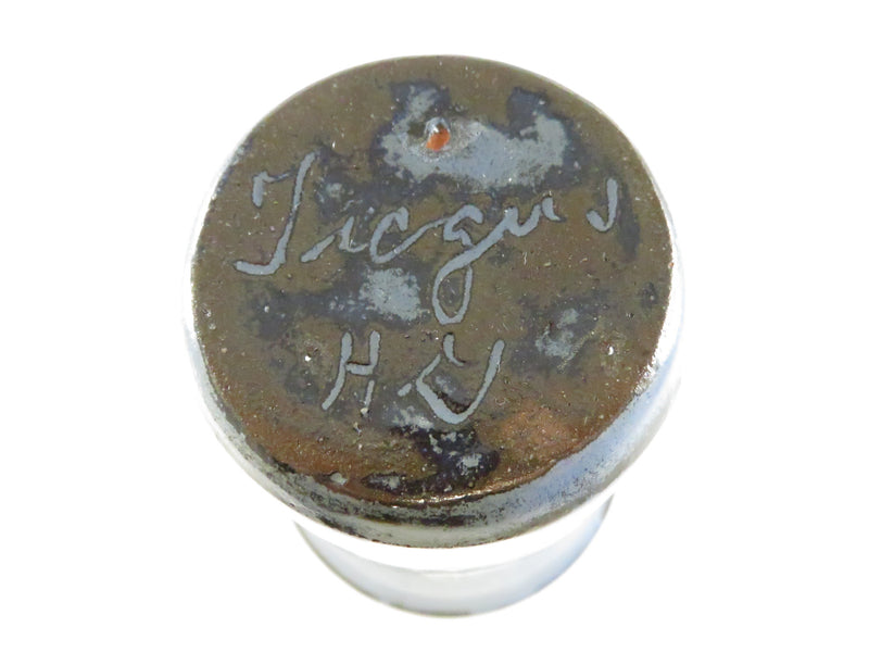 Handmade Pottery Flared-Rim Tumbler Blue Glaze Studio Art Cup Signed 4 7/8 Inch Tall Vessel