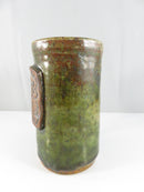 Brasstown Valley Handmade Pottery Mug Green Glaze Studio Craft Souvenir Cup 5 Inch High