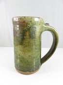 Brasstown Valley Handmade Pottery Mug Green Glaze Studio Craft Souvenir Cup 5 Inch High