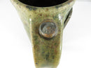 Brasstown Valley Handmade Pottery Mug Green Glaze Studio Craft Souvenir Cup 5 Inch High