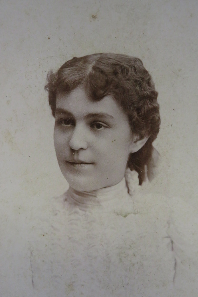 Antique Cabinet Card Girl in White Shaffer Harrisburg PA