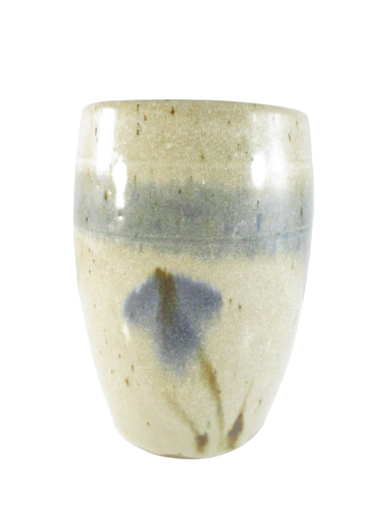 Jug-Town Ware Pottery Barrel-Form Tumbler 5 Inch Handmade Stoneware Cup Stamped Base