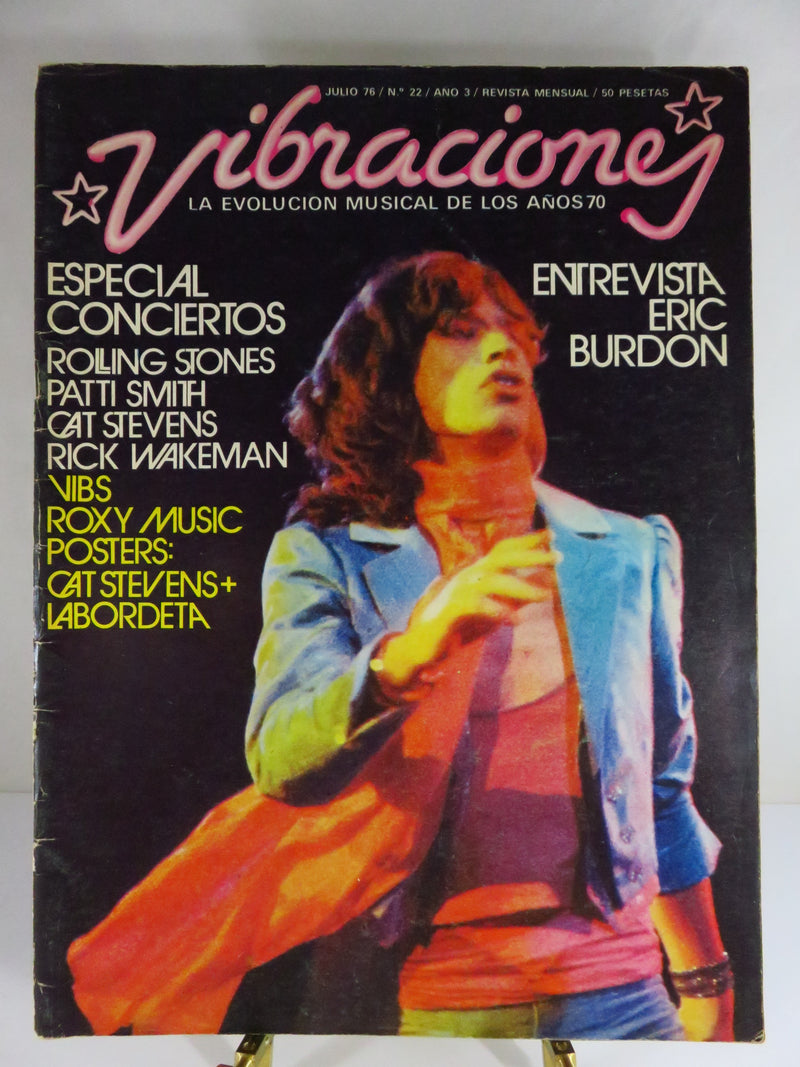 VIBRACIONES Magazine July 1976 No 22 Rolling Stones, Pattie Smith, Stevens