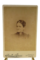 Beaded Seed Pearl Brooch Older Woman Antique Cabinet Card Shadle & Busser York P — Pearl, Seed Pearl — front view