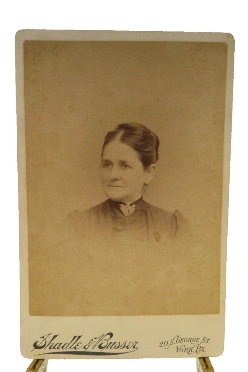 Beaded Seed Pearl Brooch Older Woman Antique Cabinet Card Shadle & Busser York P — Pearl, Seed Pearl — front view