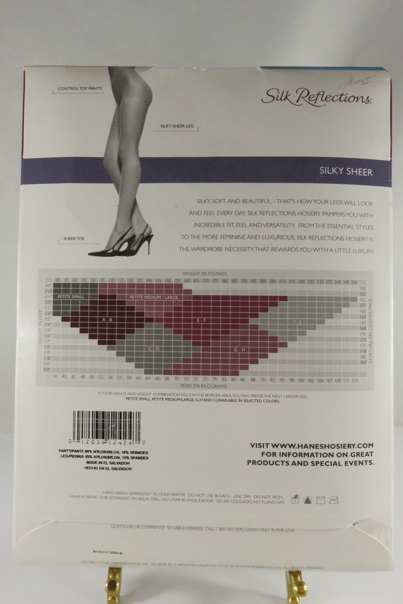 4 Packs c2010 Hanes Silk Reflections Silky Sheer Pantyhose Size CD Style 717 & 7