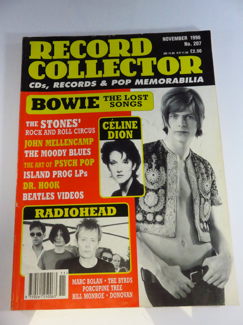 Record Collector Magazine Nov 1996 No 207 Bowie, Radiohead, Stones, Celine