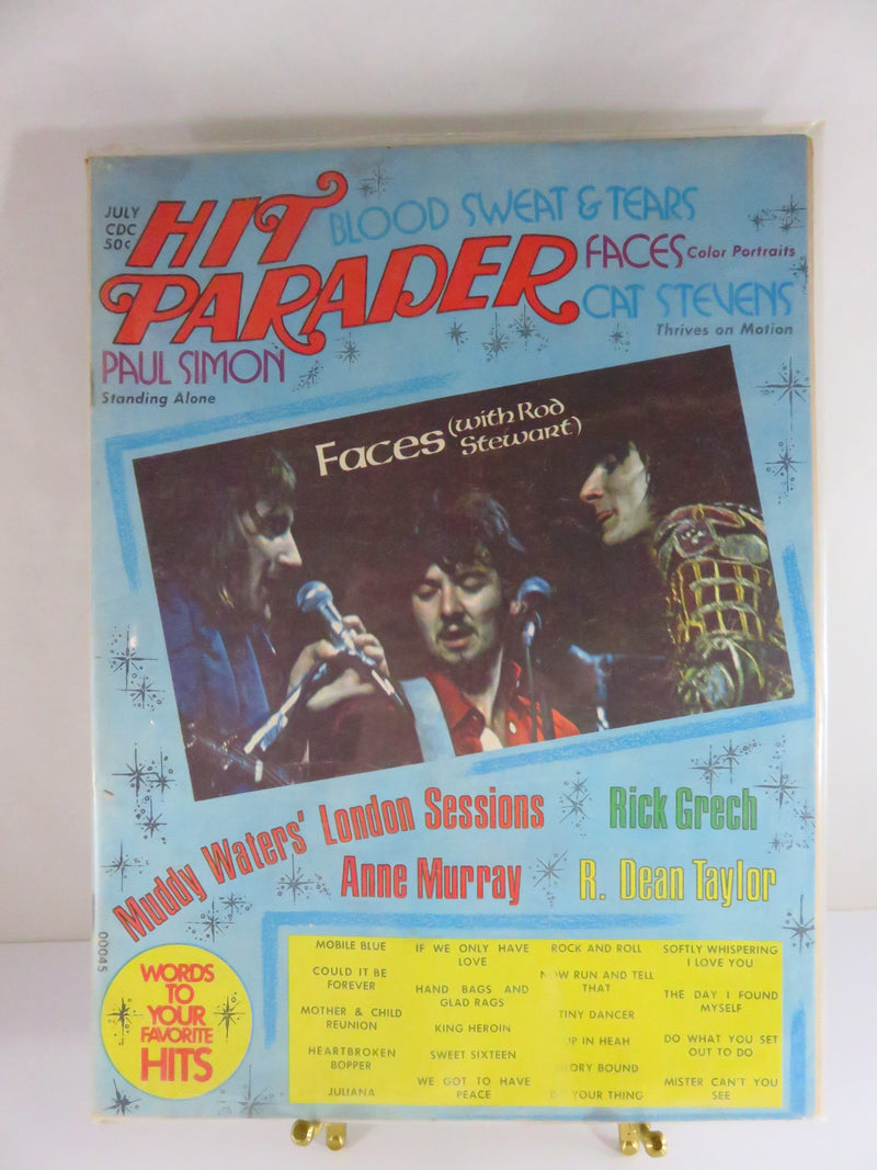 Hit Parader Magazine July 1972 Cat Stevens Poster, Paul Simon, Muddy Waters