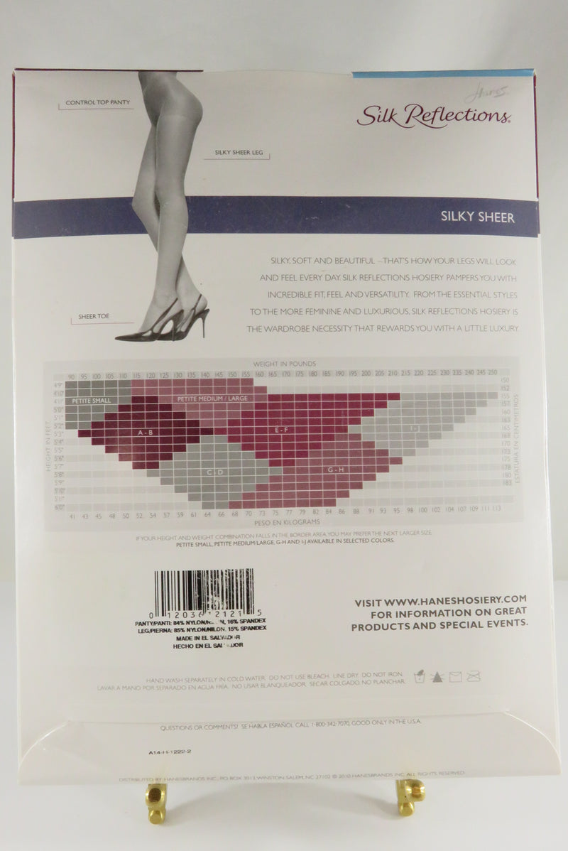 4 Packs c2010 Hanes Silk Reflections Silky Sheer Pantyhose Size CD Style 717 & 7
