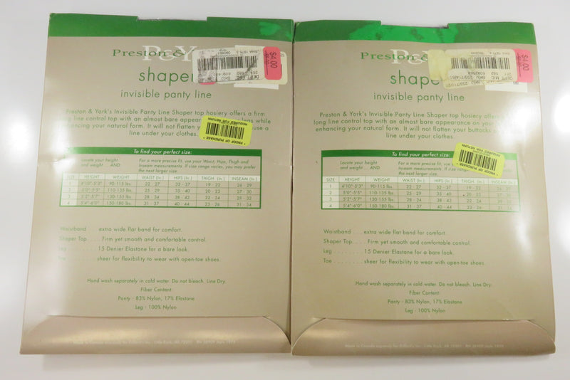 2 Packs Preston & York Shaper Invisible Panty Line Size 3 Off Black Style 1975