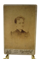 Woman With Fancy Collar Pin Antique Cabinet Card Photo by Fritz Reading PA product image for Just Stuff I Sell, clear front view, neutral background, original listing photo, optimized descriptive alt text, centered composition