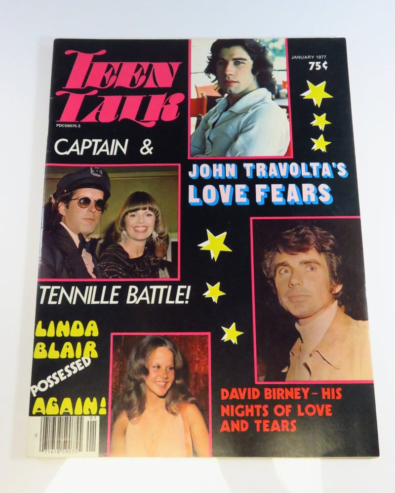 Teen Talk Magazine January 1977 John Travolta Linda Blair David Birney w Poster