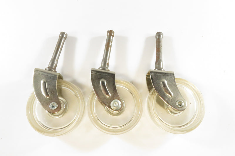 Vintage Grouping of 3 Plastic 2" Caster Wheels 1 5/8" Post for Repurpose