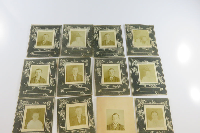 Collection of 2 1/2" x 3" Small Antique Cabinet Style Cards Men, Women, Children