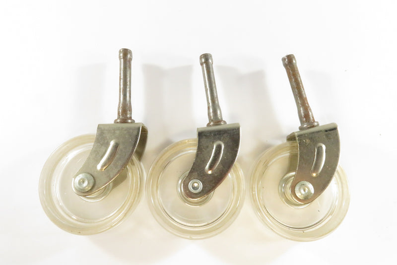 Vintage Grouping of 3 Plastic 2" Caster Wheels 1 5/8" Post for Repurpose