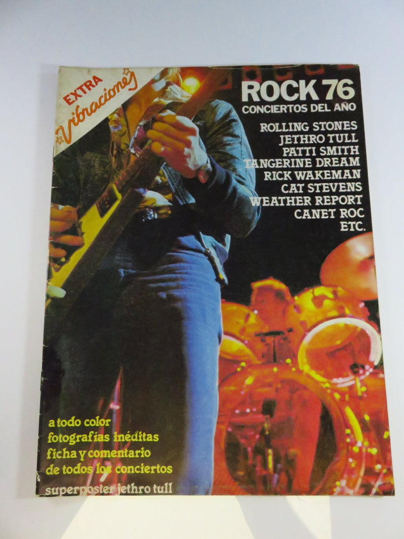 Extra Vibraciones Magazine 1974 Rock 76 Rolling Stones Poster Missing Pages — front view