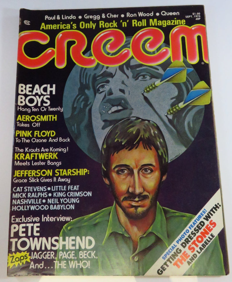 Creem Magazine Sept 1975 Beach Boys Aerosmith Pink Floyd Starship Townshend Jagger