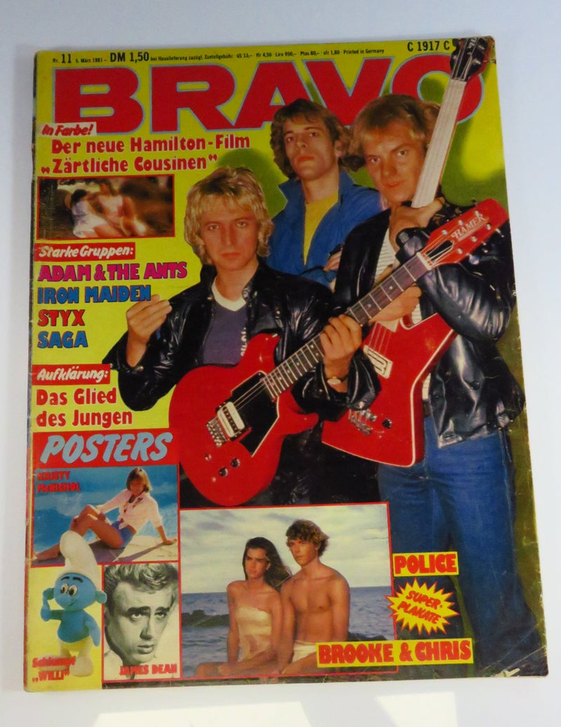 Bravo Magazine March 1981 No 11 The Police, Iron Maiden, Styx, Kristy McNichol