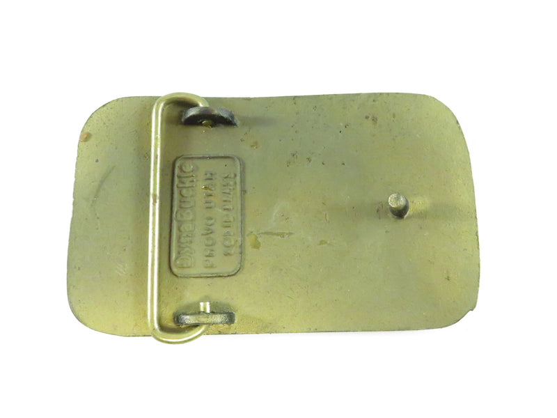 Vintage Solid Brass Burgman Engineering Co. Belt Buckle by Dyna Buckle Provo Utah