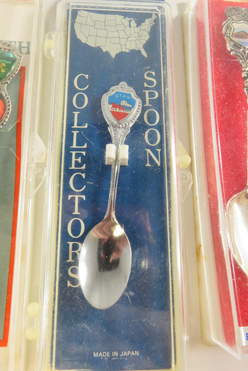 Grouping of Collectors Spoons Travel Lot of 9 Different Spoons