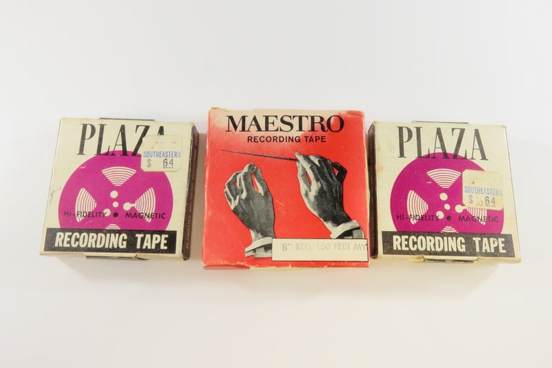 Vintage Plaza & Maestro Reel to Reel Recording Tape Great Display Item