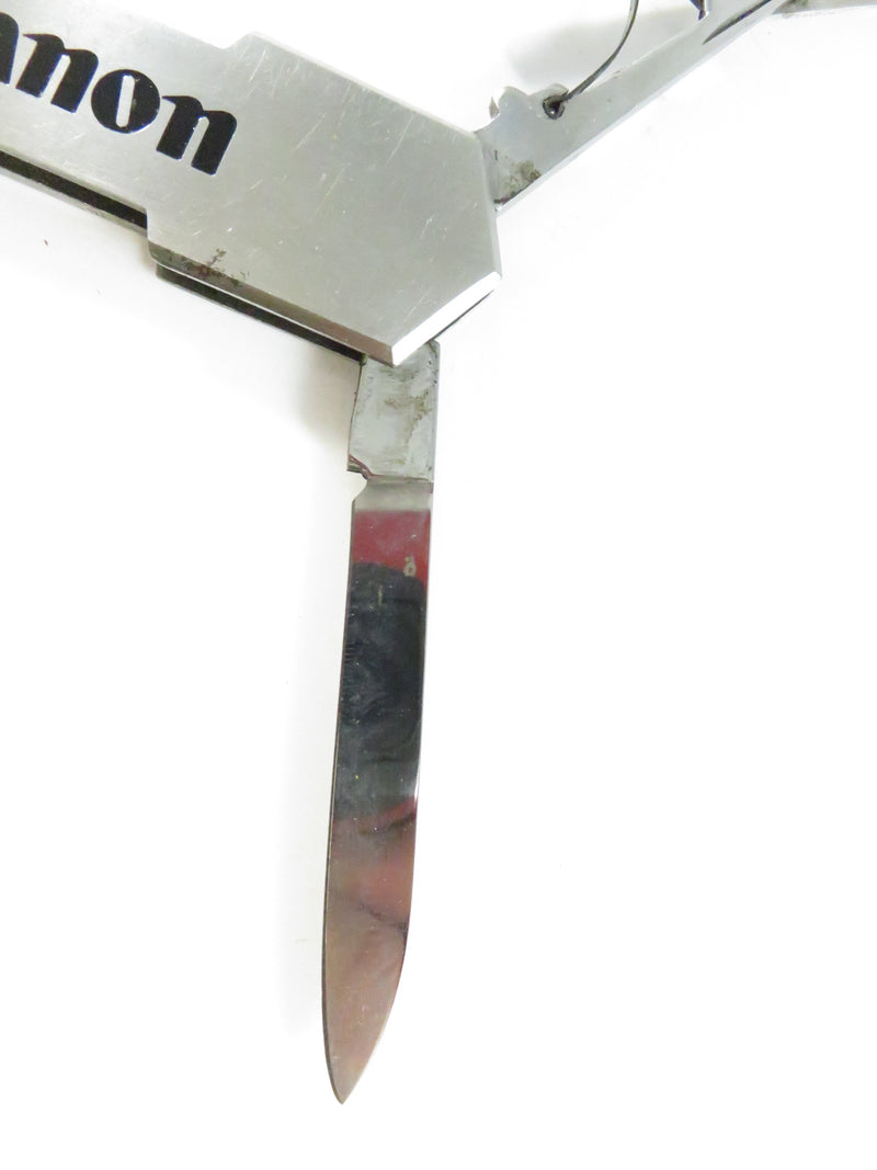 Canon Stainless Steel Letter Opener Knife Multi-Tool c1980 Promotional Barlow Japan