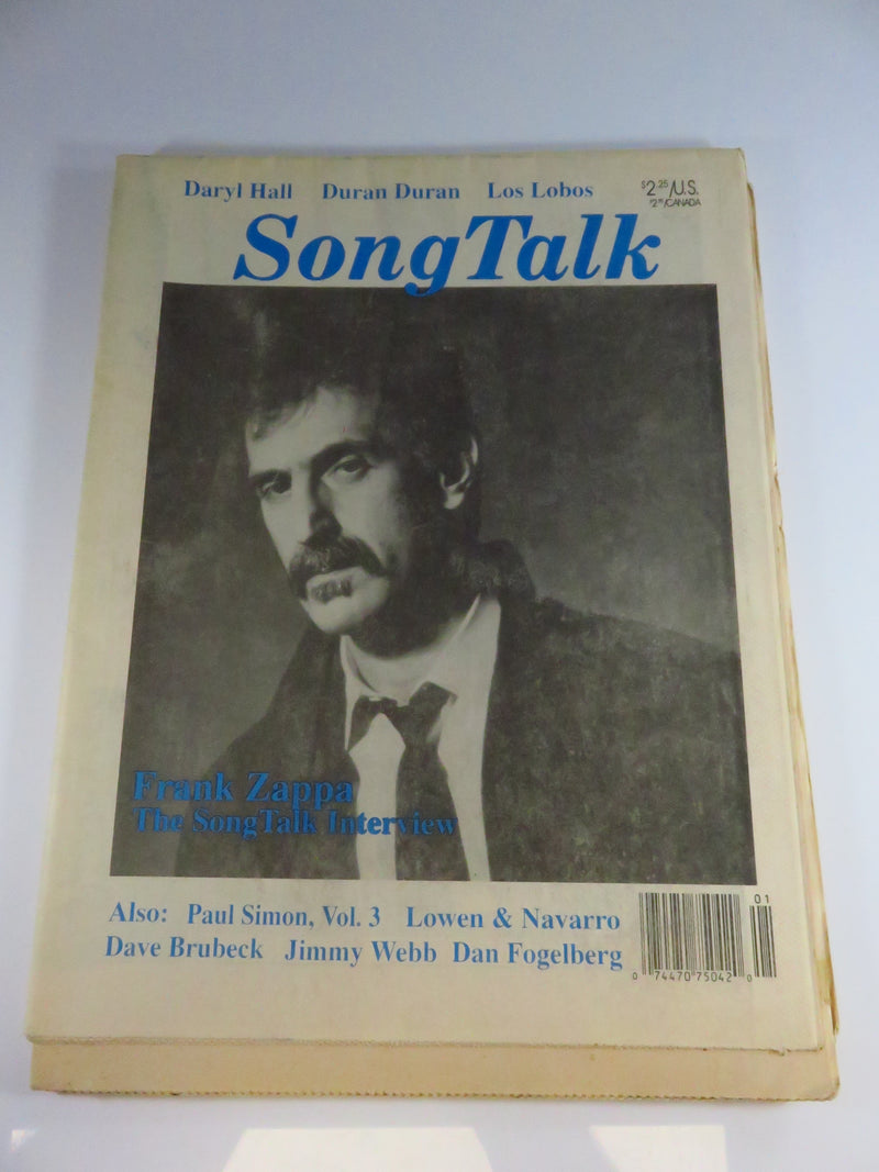 Song Talk Magazine 1994 Vol 4 Issue 1 Frank Zappa Daryl Hall Duran Duran Los Lobos