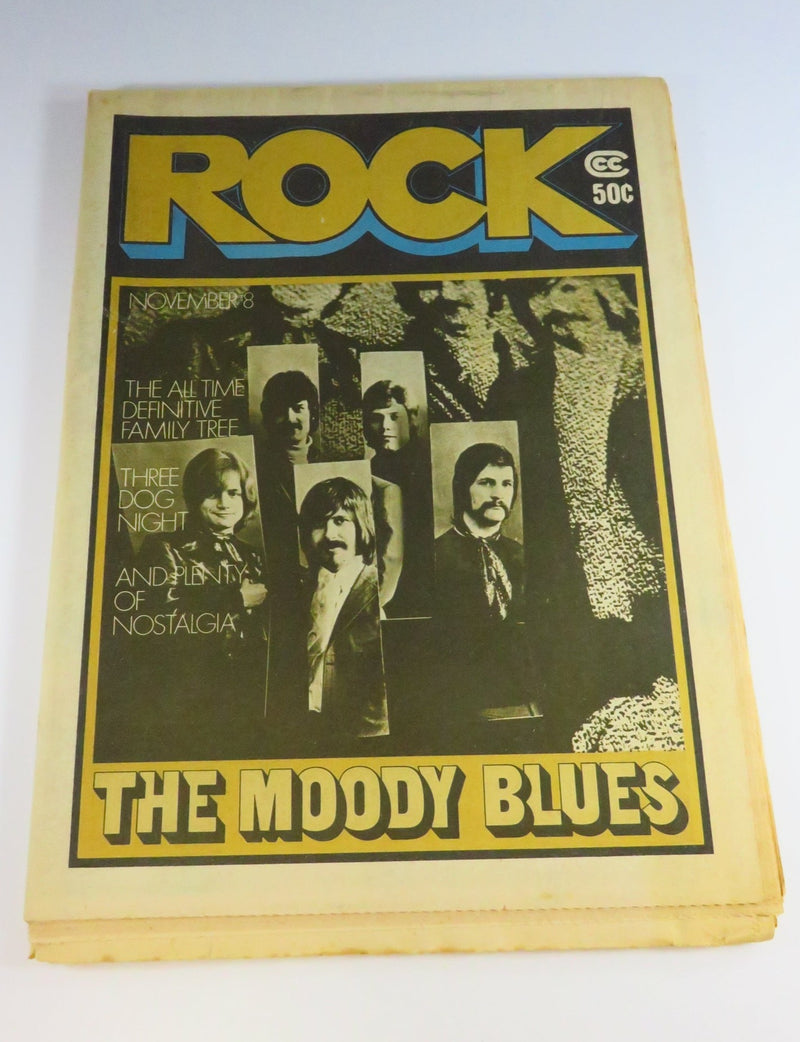 Rock Magazine Newspaper 1971 Volume 3 No 6 The Moody Blues Cover