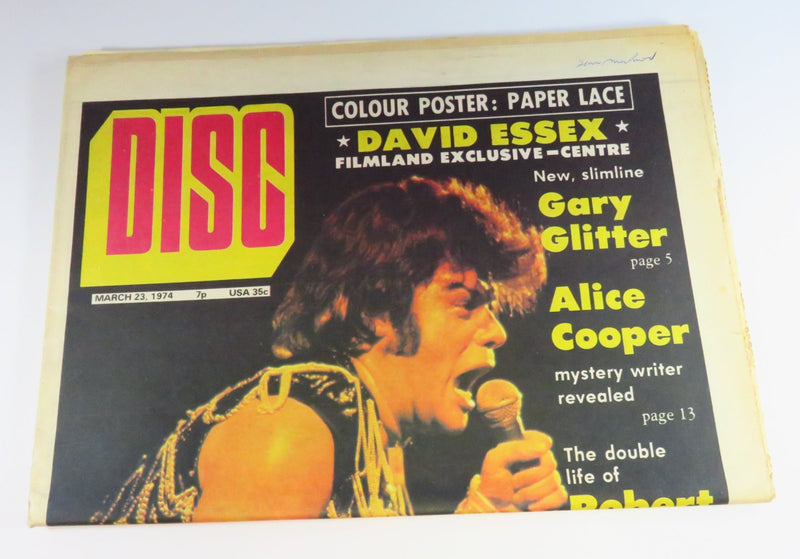 Disc Magazine Newspaper March 23 1974 Alice Cooper, Glen Campbell