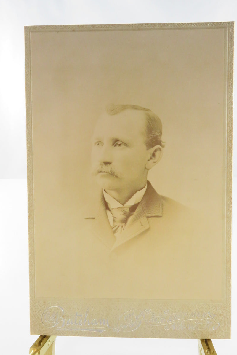 Antique Cabinet Card Middle Aged Man Looking RIght Bateham Norwalk Ohio