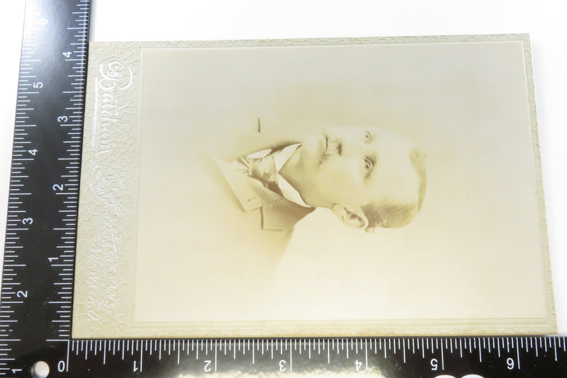 Antique Cabinet Card Middle Aged Man Looking RIght Bateham Norwalk Ohio