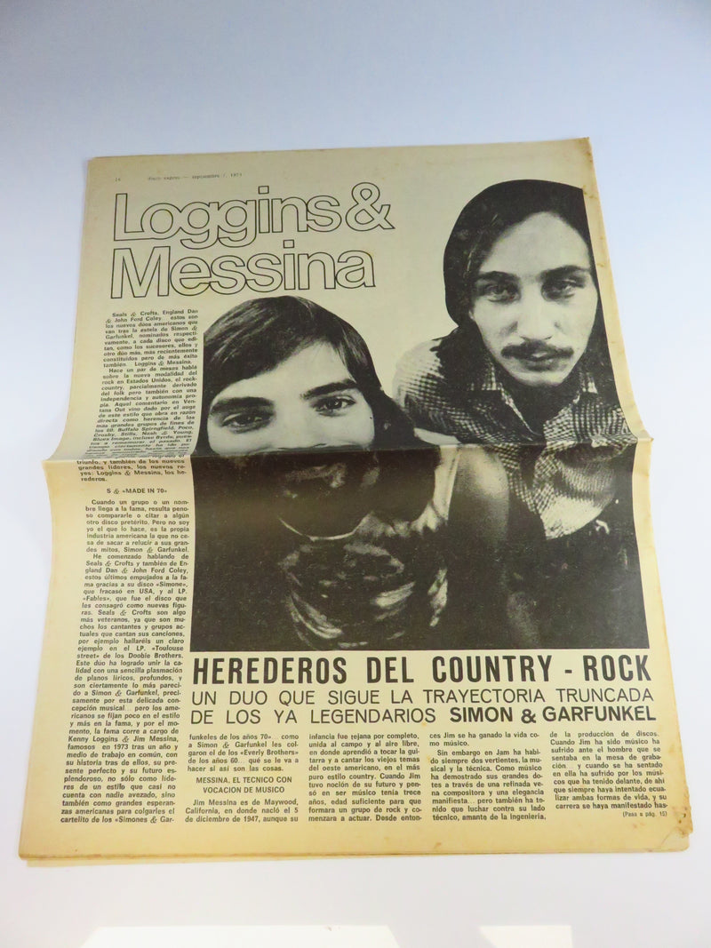 Disco Expres Newspaper Sept 7, 1973 Greenslade Loggins & Messina, Yes