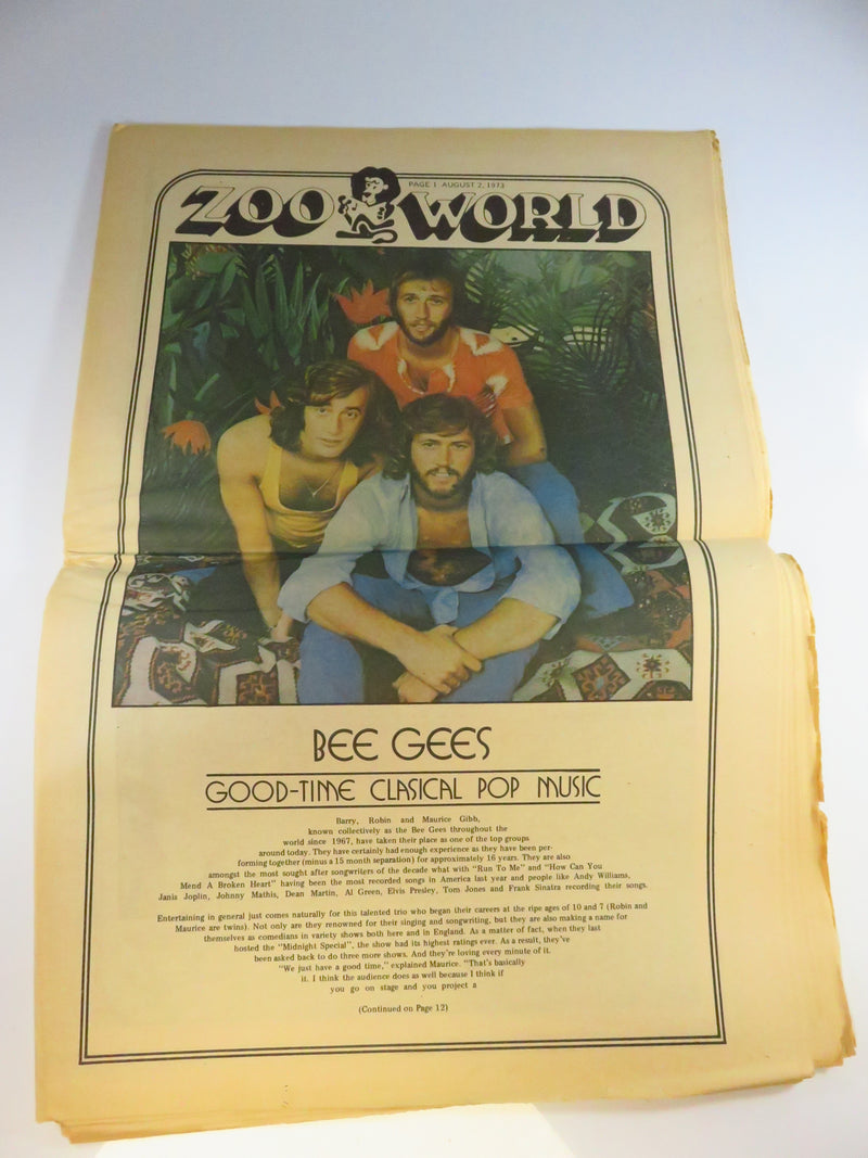 Zoo World The Music Megapaper Aug. 2 1973 No 38 Carpenters, Bee Gees, More