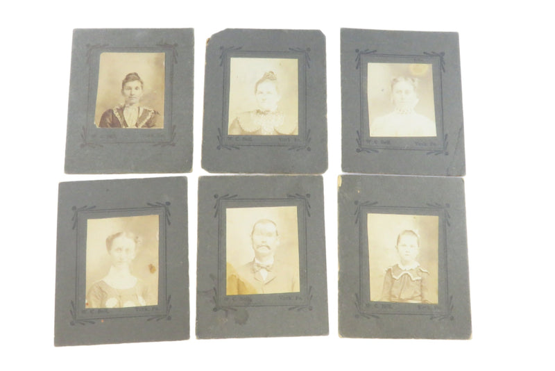Grouping of 6 Antique Small Photo Cards 2 3/4 x 2 1/4 W.C. Bell York, PA