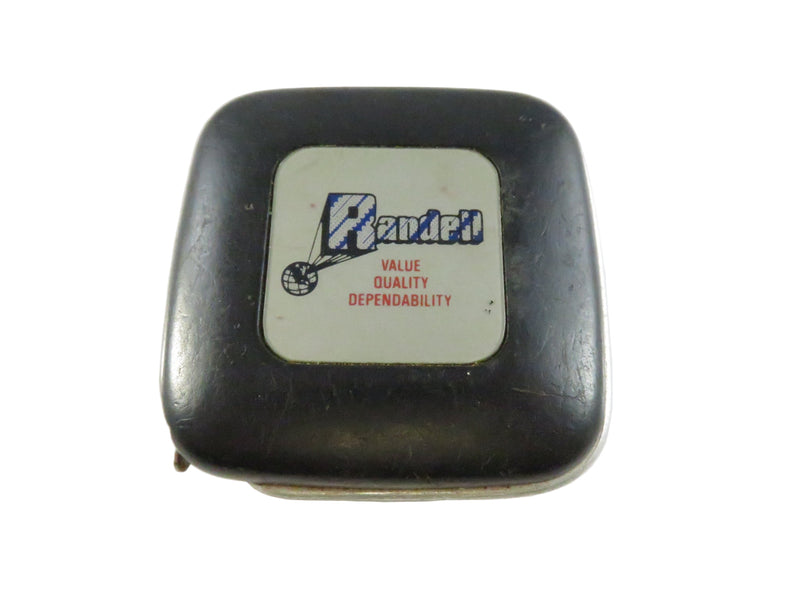 Vintage Barlow Advertising Tape Measure Randell Logo 92-Inch Square Case Tool