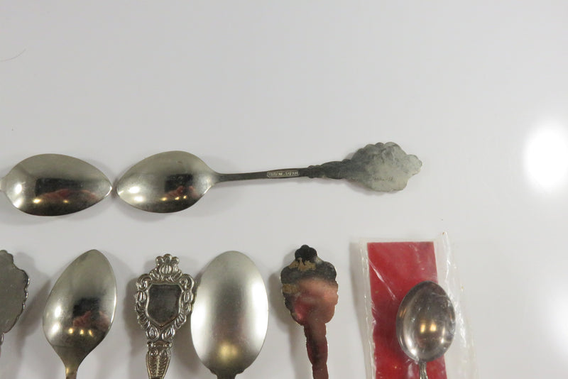 Grouping of Collectors Spoons Travel Lot of 11 Different Spoons