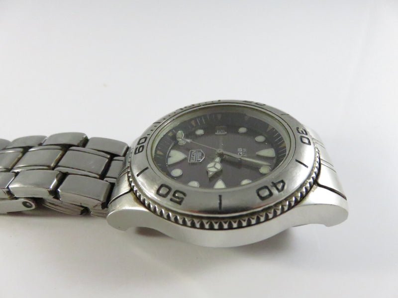 Elgin Steel PQS 5 ATM Japan Quartz Diver Watch Black Dial Date 40mm Stainless Bracelet Men's Sport Japan Made