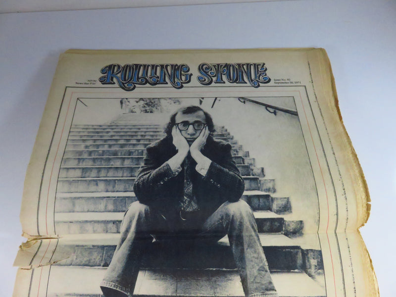 Rolling Stone Magazine Sept 30 1971 No 92, Jefferson Airplane, Woody Allen