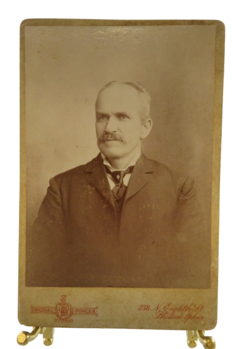 Old Man Balding Mustache Suite Antique Cabinet Card Fowler Studio Philadelphia P product image for Just Stuff I Sell, clear front view, neutral background, original listing photo, optimized descriptive alt text, centered composition
