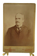 Old Man Balding Mustache Suite Antique Cabinet Card Fowler Studio Philadelphia P — Diamond — front view