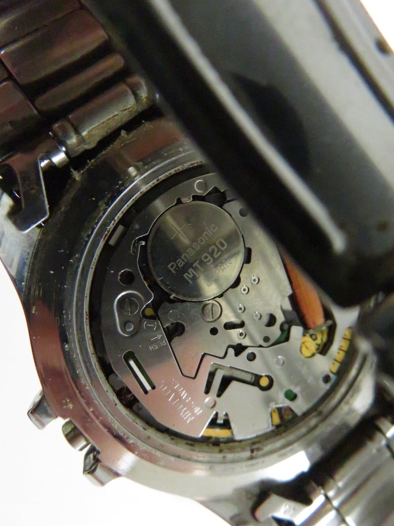 Elgin Steel PQS 5 ATM Japan Quartz Diver Watch Black Dial Date 40mm Stainless Bracelet Men's Sport Japan Made