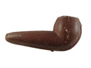 Antique brown pipe case on a white background