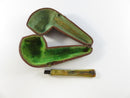 Antique Warranted French Briar Pipe Case with Stem Early 20th C. Lightweight Form 5 Inch