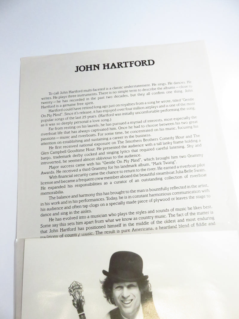 John Hartford MCA/DOT Records Iconic Photo with Press Bio Sheet