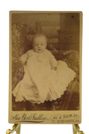 Baby in Chair On His Own Antique Cabinet Card New York Gallery, Reading PA — front view