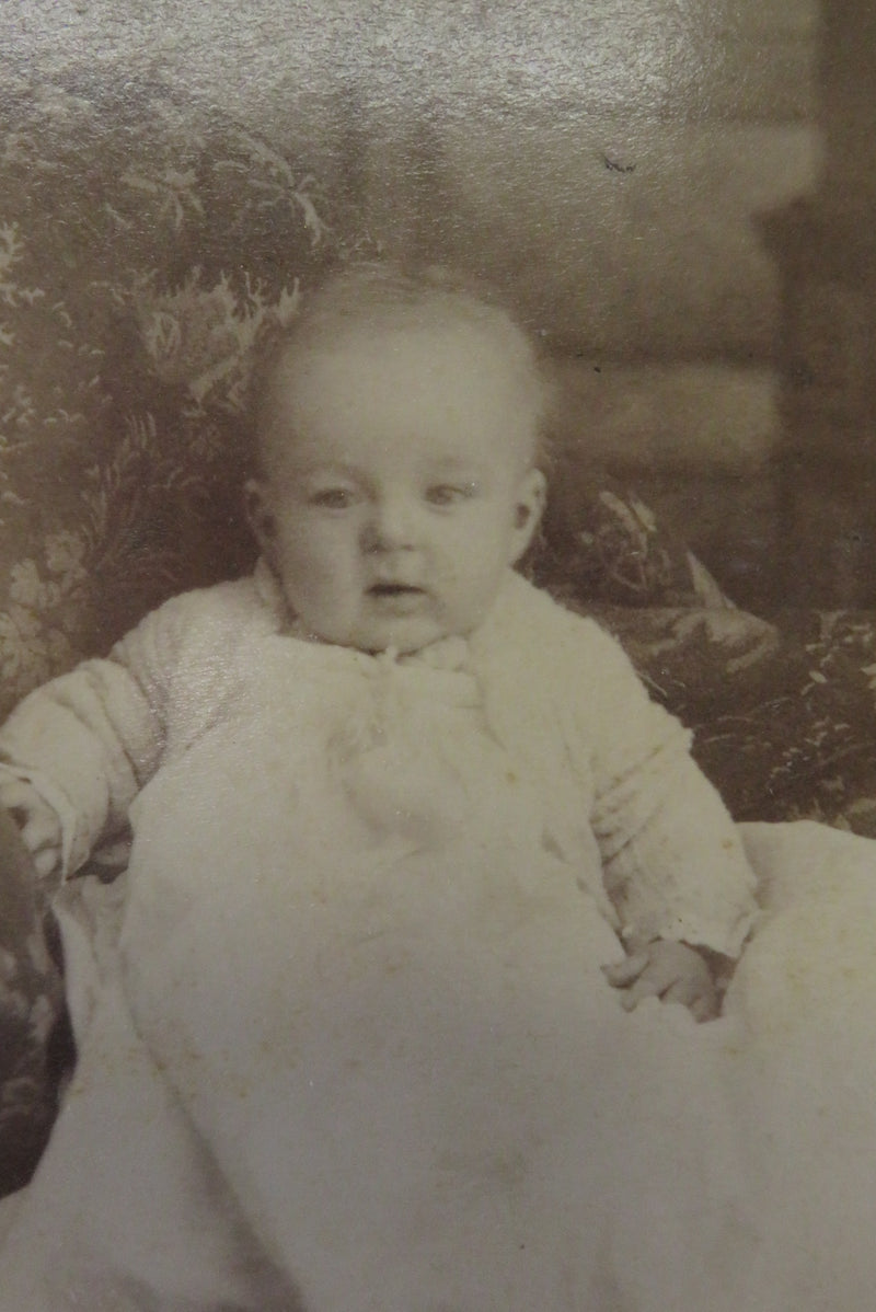 Baby in Chair On His Own Antique Cabinet Card New York Gallery, Reading PA