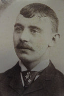 Mourning Antique Cabinet Card Man Flower Tie Pink Cheek Floral Wreath Strunk, Re product image for Just Stuff I Sell, clear front view, neutral background, original listing photo, optimized descriptive alt text, centered composition variant 2