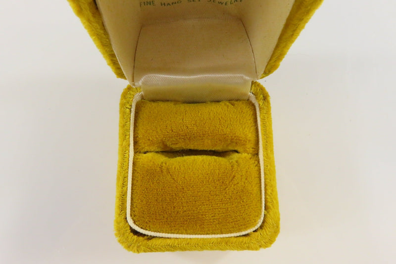 Vintage Benedetto Panetta "Fine Hand Set Jewelry" Yellow Velvet Ring Box
