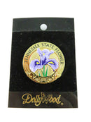 Pin with Tennessee state flower design on a black card with Dally Dally branding.